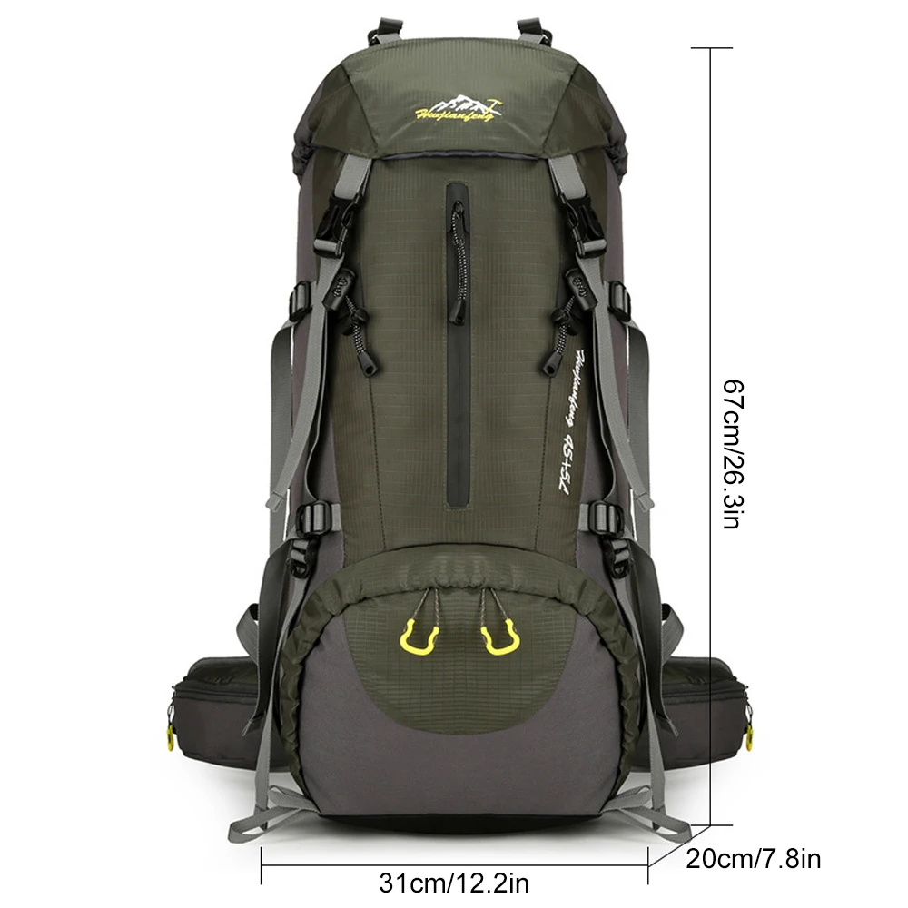 1 قطعة 50L حقيبة ظهر للمشي لمسافات طويلة ، مقاومة للماء خفيفة الوزن في الهواء الطلق الرياضة Daypack حقيبة سفر للتخييم والتسلق والتزلج وركوب الدراجات