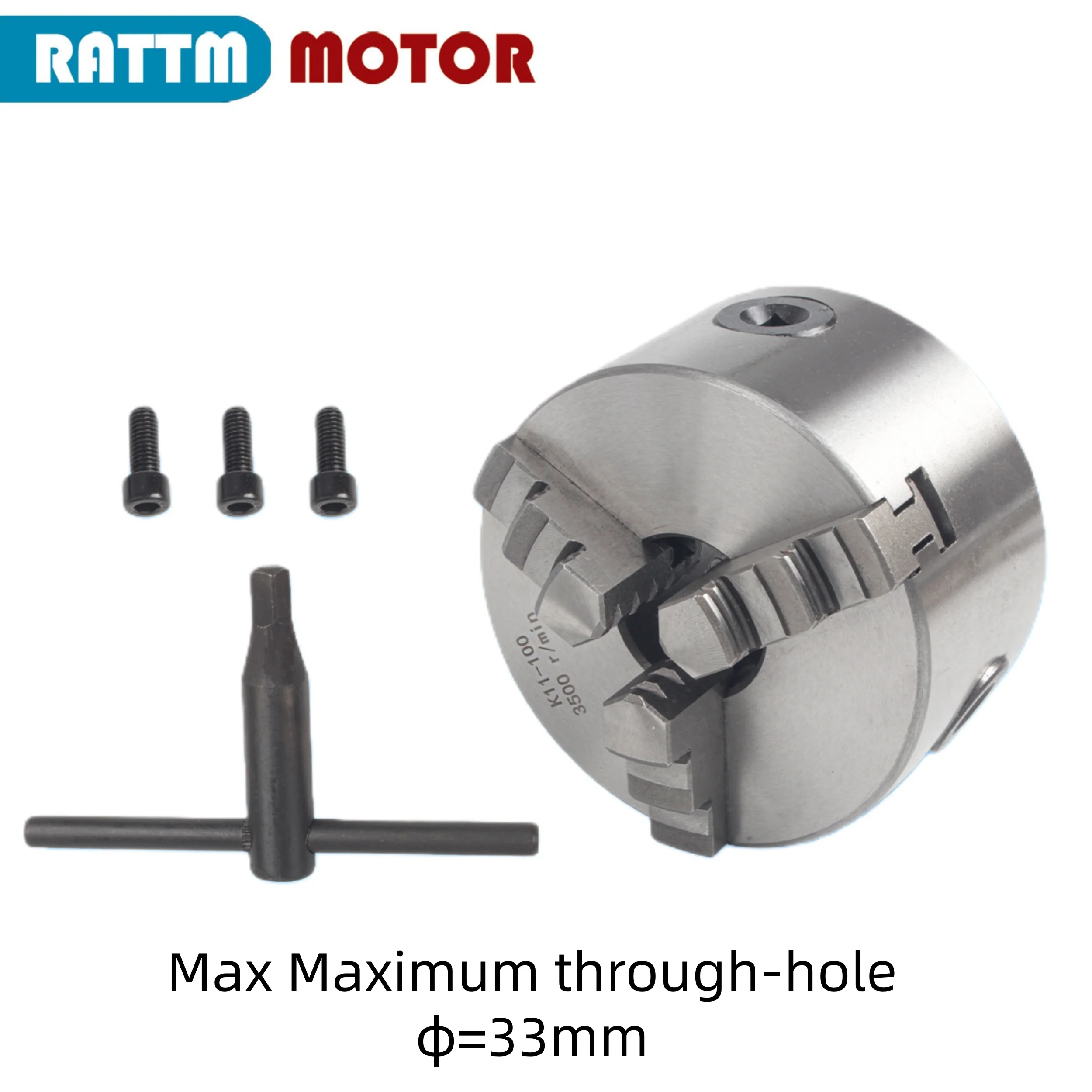

Большое сквозное отверстие диаметром 33 мм K11-100 мм, 3 губки, когти, ручной токарный патрон 100 мм K11-100 мм