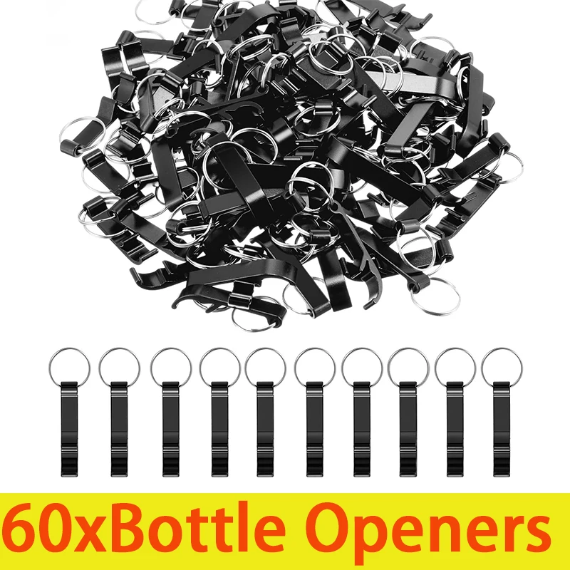 

60Pcs Aluminum Bottle Opener Novel Bottle Opener Keychain Beer Bottle Openers Wedding Gift For Hotel Restaurant