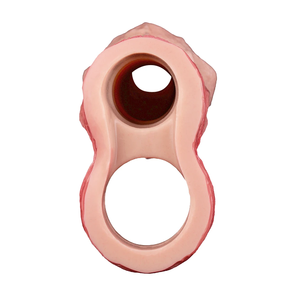 FAAK Black Nude Silicone Open-ended Penis sleeve Reusable Cock Enlarger Extender Penis Extension Girth Sleeve Sex Toys for Men