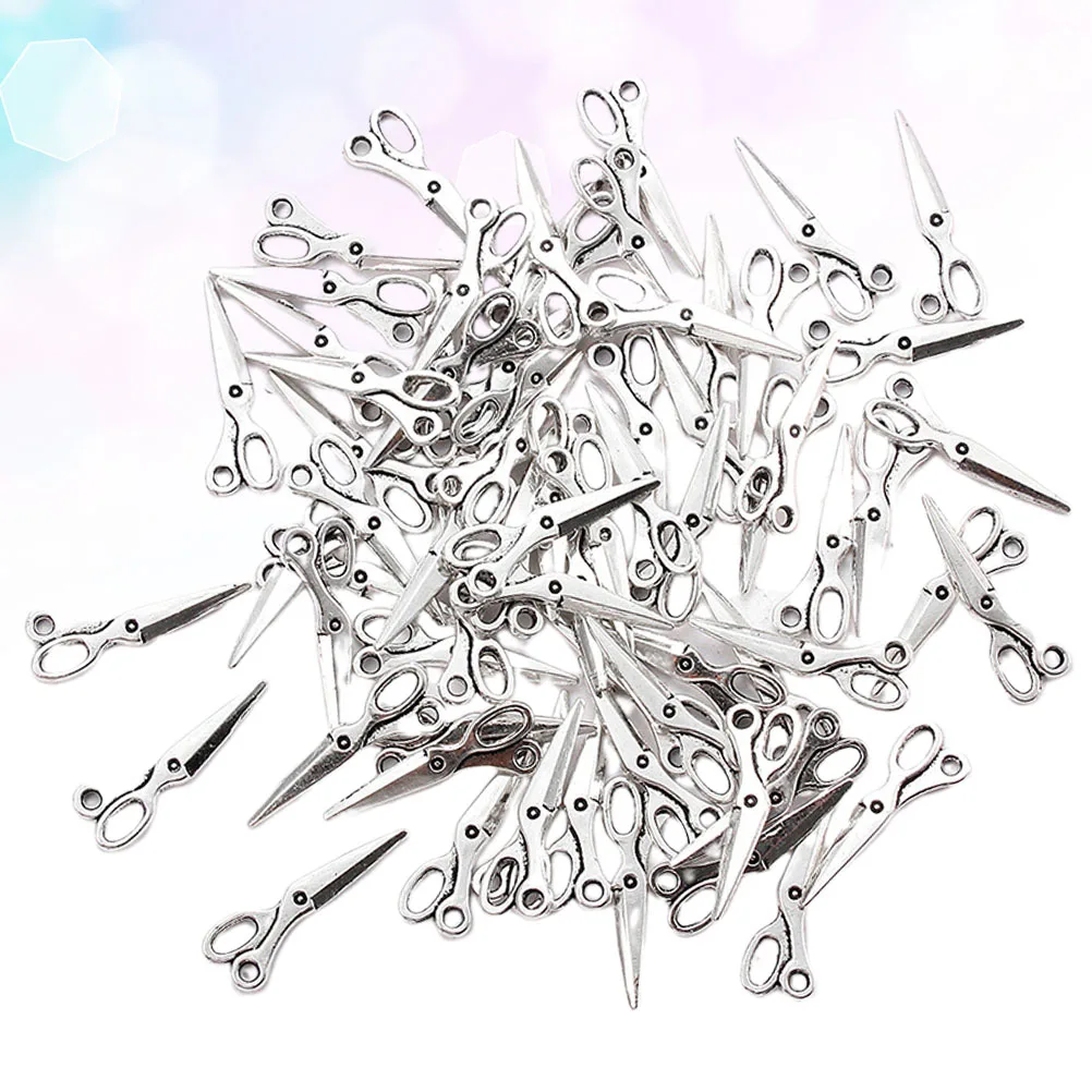 

60pcs Scissors Pendant Charm Ancient Silver DIY Jewelry Making Accessories Creative Durable Alloy Necklace Bracelet Decor