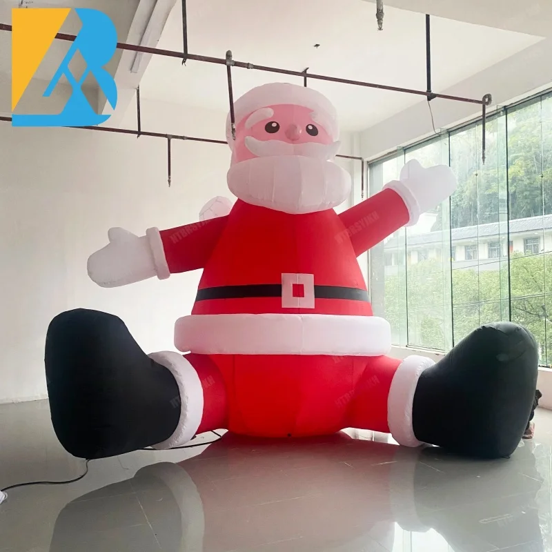 Customized Inflatable Christmas Ornaments Large Blow up Santa Claus for Christmas Yard Decorations Toys