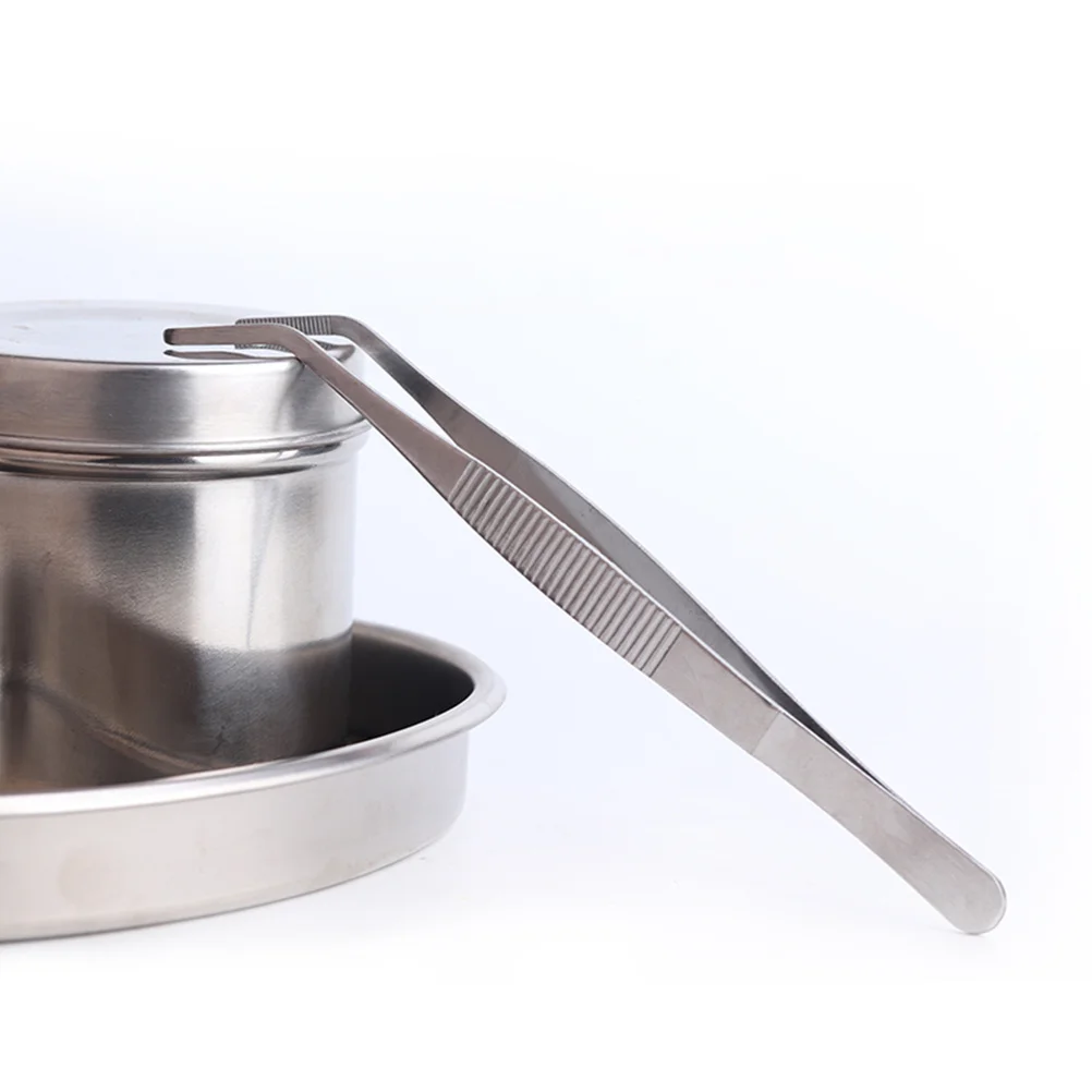 مجموعة أدوات الحواجب والشفاه من الفولاذ المقاوم للصدأ، صواني مسطحة مضادة للآيود، علب ملاقط، صالون تطهير طبي، سبا #4