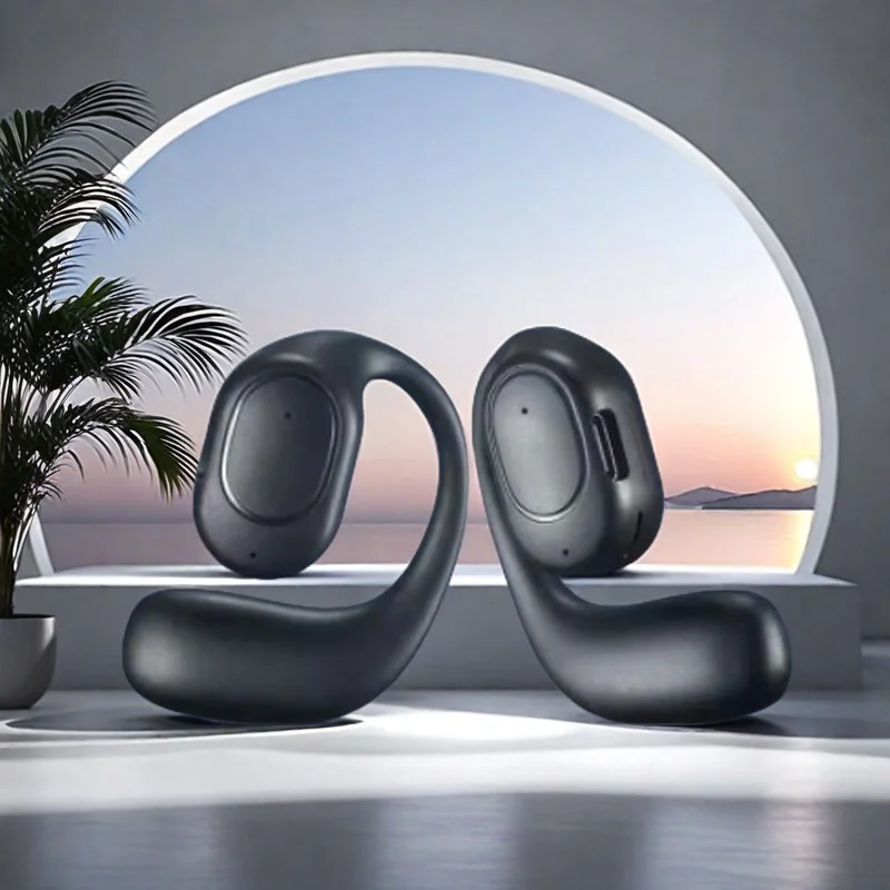 KY2 Single Wireless Earphones Air Conduction OWS Headphone HiFi Ear-Hook Music Sports Noise Cancel Headset For All Smartphones