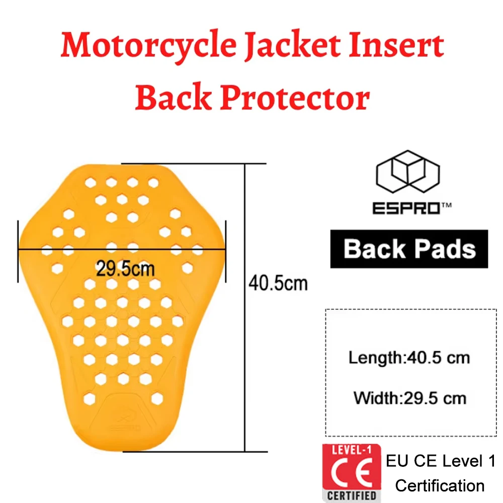 

Motorcycle Jacket Insert Back Protector EU CE Approved Universal Back Protection Pads Safety Insert Armor For Moto Riding Coat