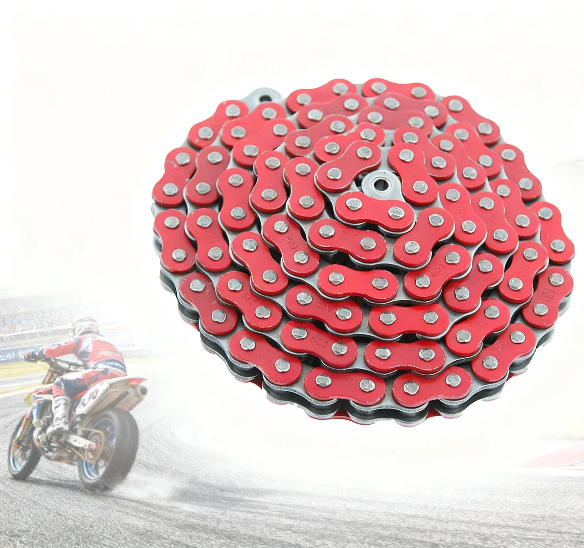 

Motorcycle Chain 520 red 120L Drive Chain For Honda CRF250R Suzuki KX250f Yamaha YFM250 450 GY6 Pit Bike Performance Part