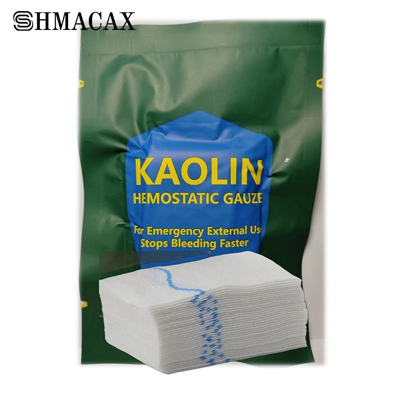 1PC Hemostatic Kaolin Gauze Combat Emergency Trauma Soluble For Ifak Tactical Military First Aid Kit Medical Wound Dressing