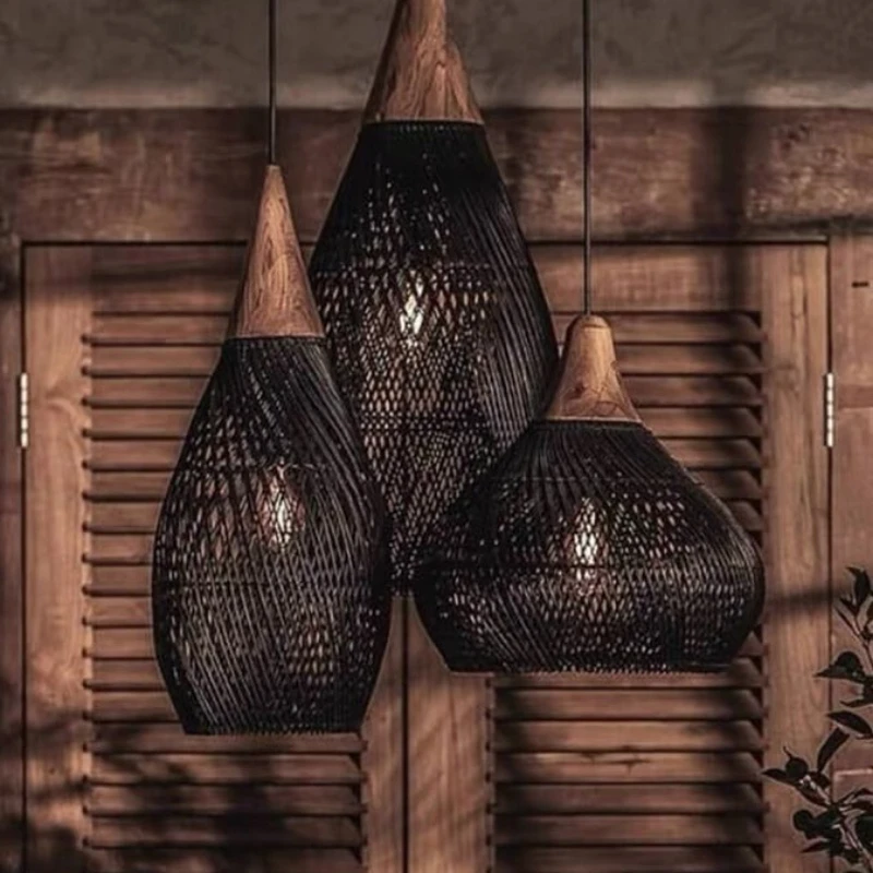 2026 NEW Japanese Vintage Pendant Lights Hight Quality Rattan Lamps Restaurant Kitchen Light Fixtures Loft Luminaries