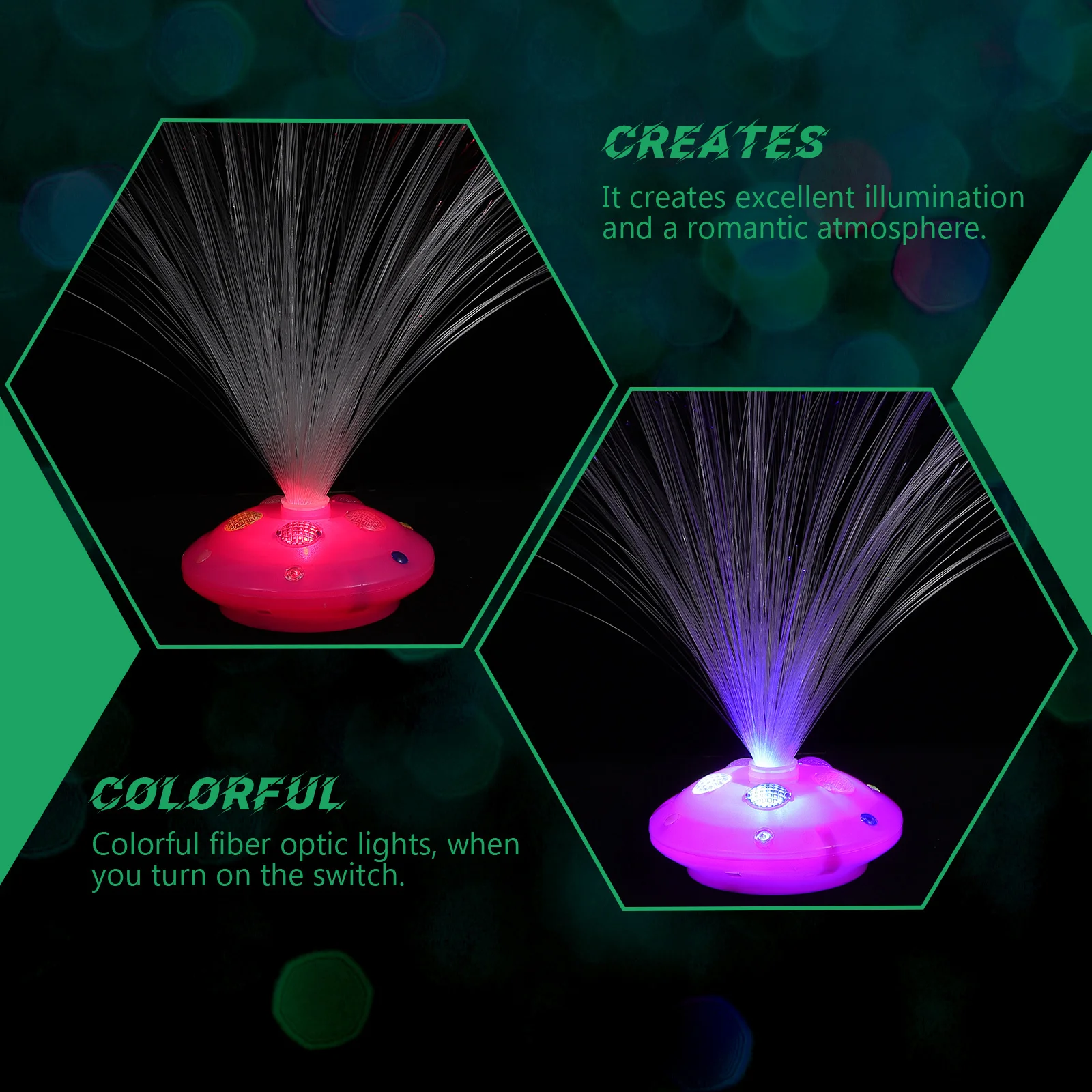 

1Set Fiber Optic Light Small Night Lamp for Home Hotel Desktop Decor Romantic Atmosphere Bedroom Room Mood Lighting
