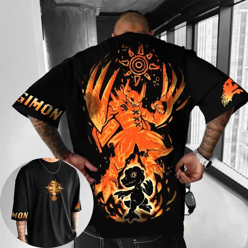 

Новая футболка Digimon Adventure Anime War Greymon, летняя мужская и женская футболка Y2K, свободный повседневный универсальный топ с короткими рукавами в стиле Харадзюку