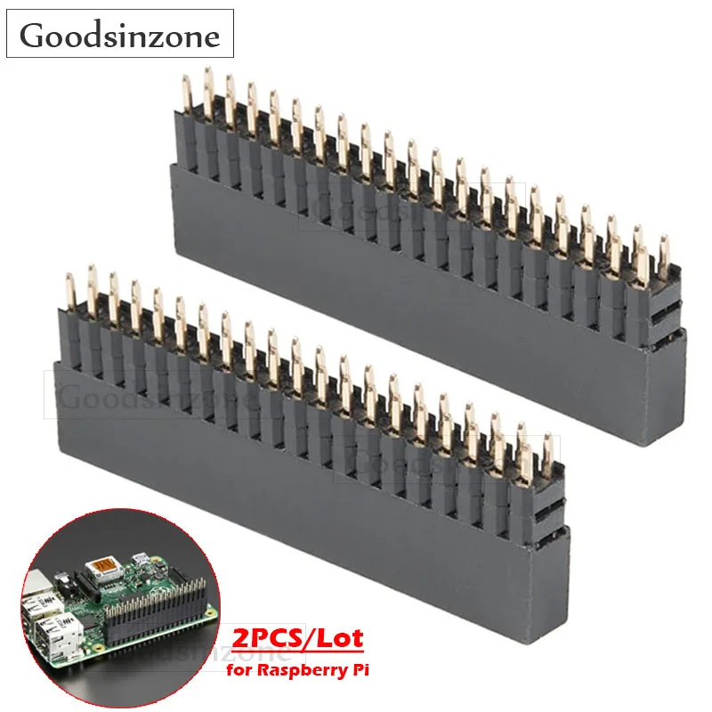 2x20-Pin Extra Tall GPIO Stacking Headers for Raspberry Pi 5/4B/A+/B+/2/3 - 0.1