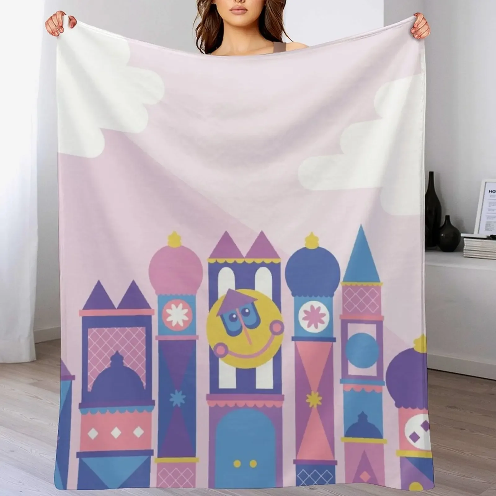 It's a small world after all Throw Blanket Spring Fall Cozy Throw Blanket for Couch
