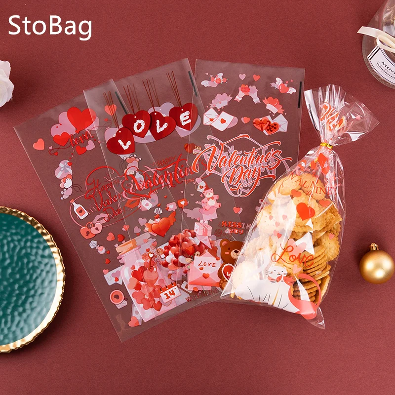 

StoBag-Transparent Gift Bag for Wedding Party Valentine's Day OPP Plastic Package Decoration Candy Chocolate Snack