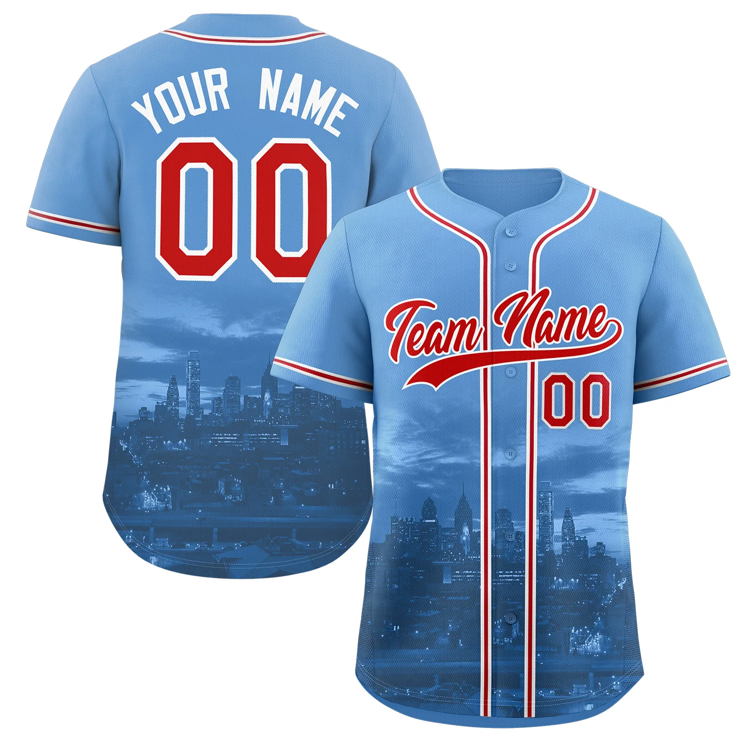 

Custom Baseball Jersey High Quality City Style Royal and Red Printed Baseball Jersey