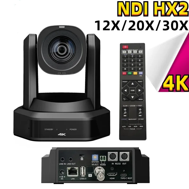 4K NDI PTZ Camera Broadcast Church Live Streaming Camera SDI HDMI IP USB Webcam Zoom OBS Vmix Tiktok Podcater Camera Blackmagic