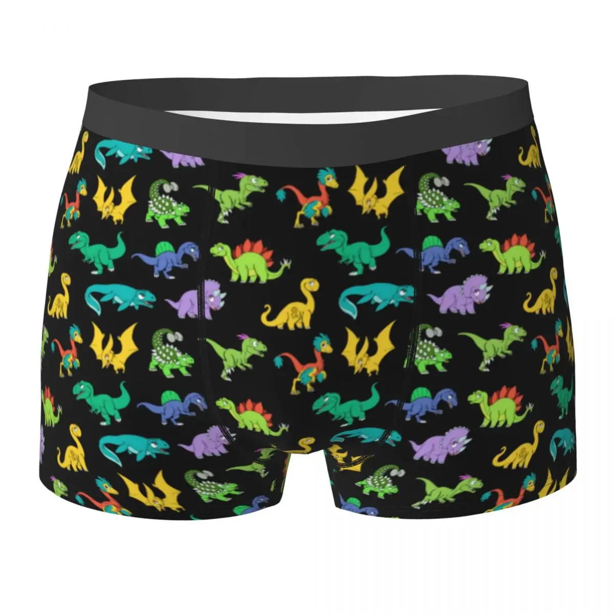 

Derpy Dinosaurs Underwear Cartoon Cute Dinosaur Raptor Stretch Underpants Customs Boxer Brief 3D Pouch Men Plus Size Trunk