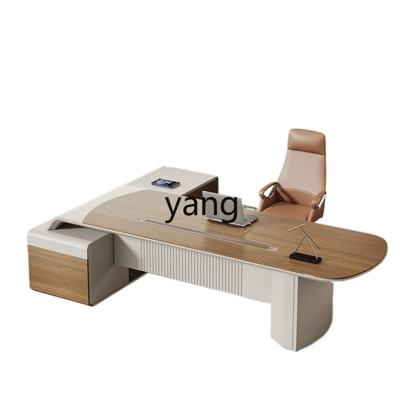 

LMM Modern Simple President Office Manager Leadership Office Furniture Table and Chair Combination
