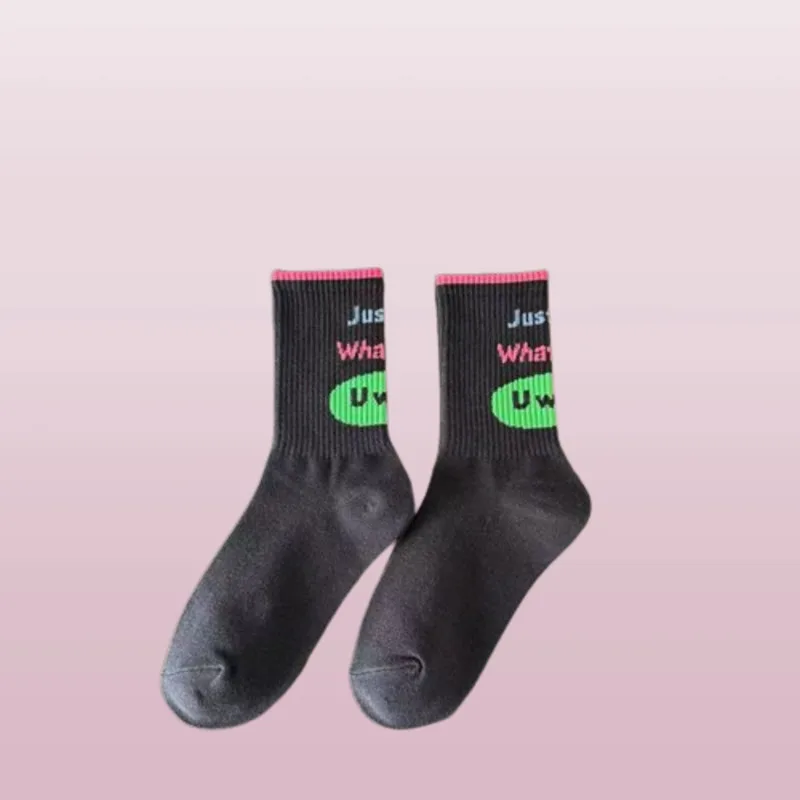 5/10 Pairs High Quality Women's Mid-tube Socks New Retro Women's Comfortable High Socks High Waist Personality Breathable Socks