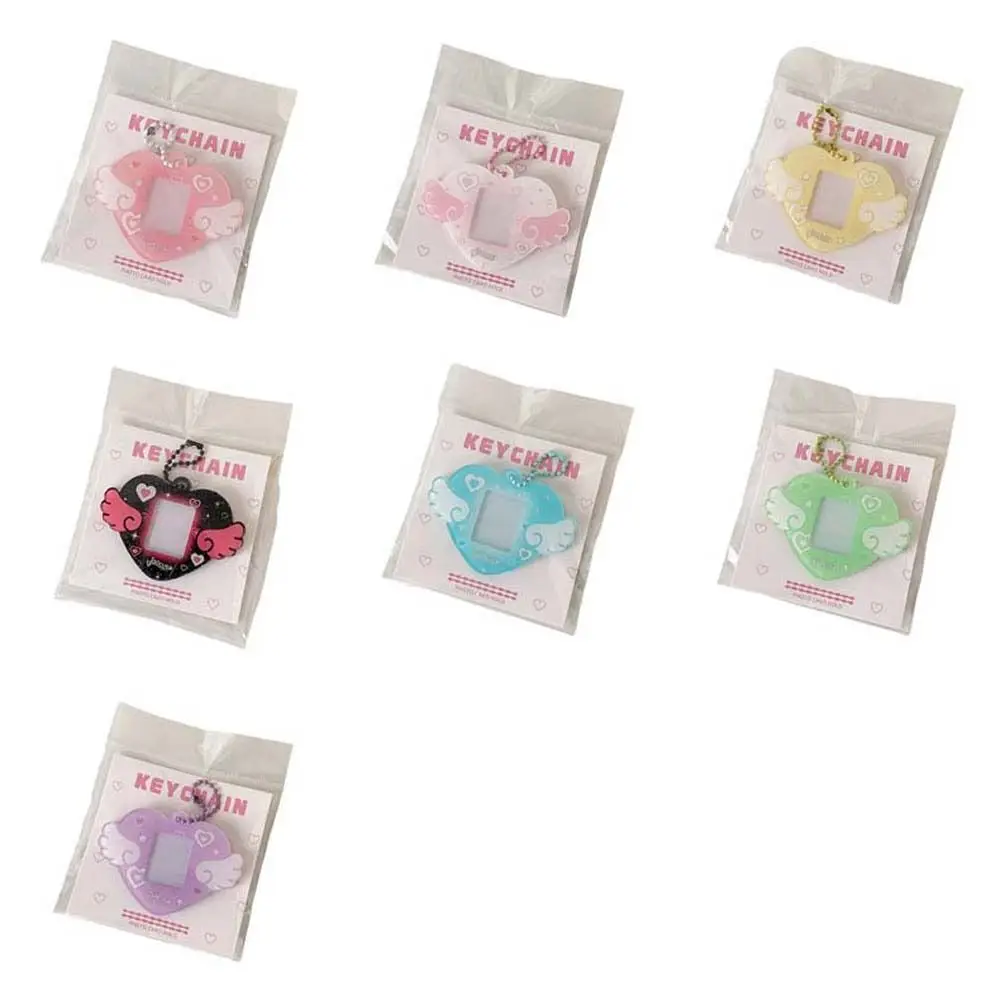 With Keychain Mini Photocard Holder Acrylic Card Cover Hanging Decoration Idol Card Display Protector Idol Photo Card Picture