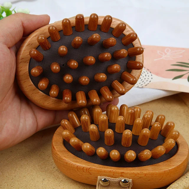 Profesjonalny grzebień do włosów 1PC Wood Healthy Cushion Szczotka do masażu włosów Szczotka do masażu skóry głowy Grzebień do pielęgnacji włosów Grzebień bambusowy