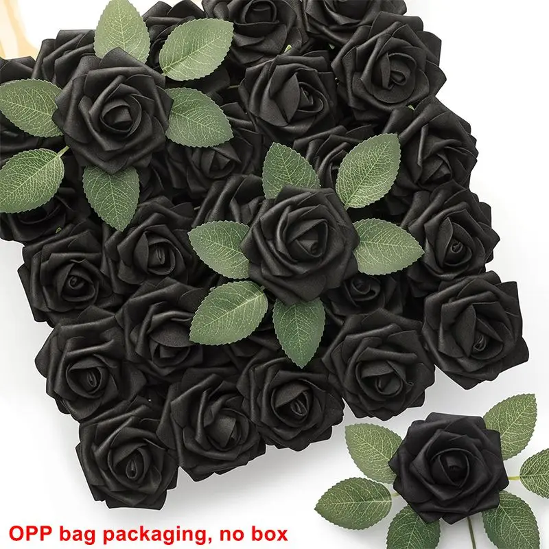 5/10/20 Stück künstliche Rosenblüten, künstliche Blumen, Schaumstoff-Rosen, mit Stiel für DIY-Hochzeitssträuße, Ornamente, Party, Heimdekoration – Detail 11