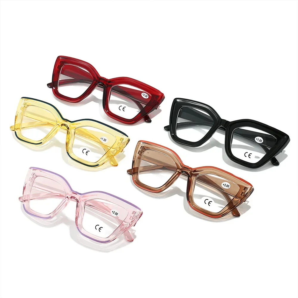 New Cat-Eye Anti-Blue Light Reading Glasses Stylish Butterfly-Shaped Frame High-Definition Presbyopia Eyewear 0 To +4.0