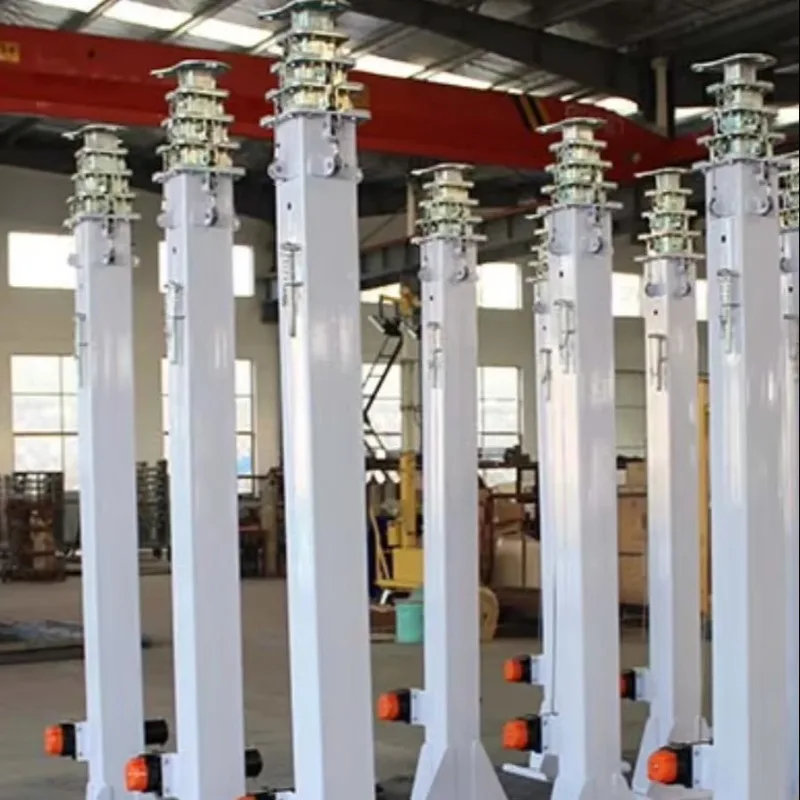 3-6 Section Retractable Galvanized Telescopic Mast, Electric Winch Hydraulic Light Tower Lifting Machine