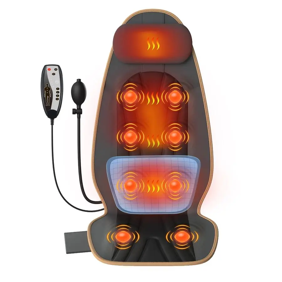 

Vibration Back Massage Cushion with Heat, Back Massager Cushion with 5 Massage Modes, Heated Massage Pad for Office Chair amp Ho
