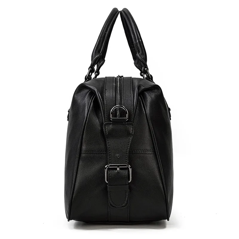 New Genuine Leather Men Women Travel Bag Soft Real Leather Cowhide Carry Hand Luggage Bag Travel Shoulder Bag Male Female Duffle