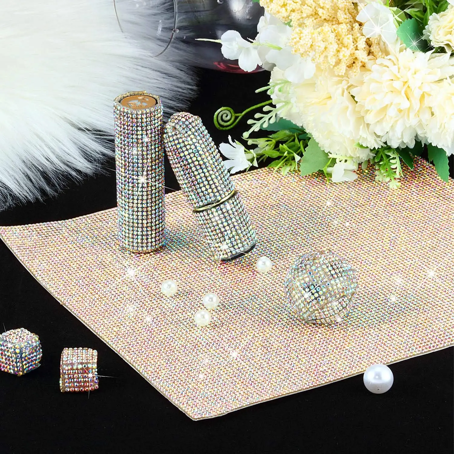 5 Stück Selbstklebende Strass-Aufkleber Glitzer-Kristall-Edelstein-Sticker Bling Bling Diamant Auto Handy Tasche Geschenkbox Party DIY Dekoration – Detail 5
