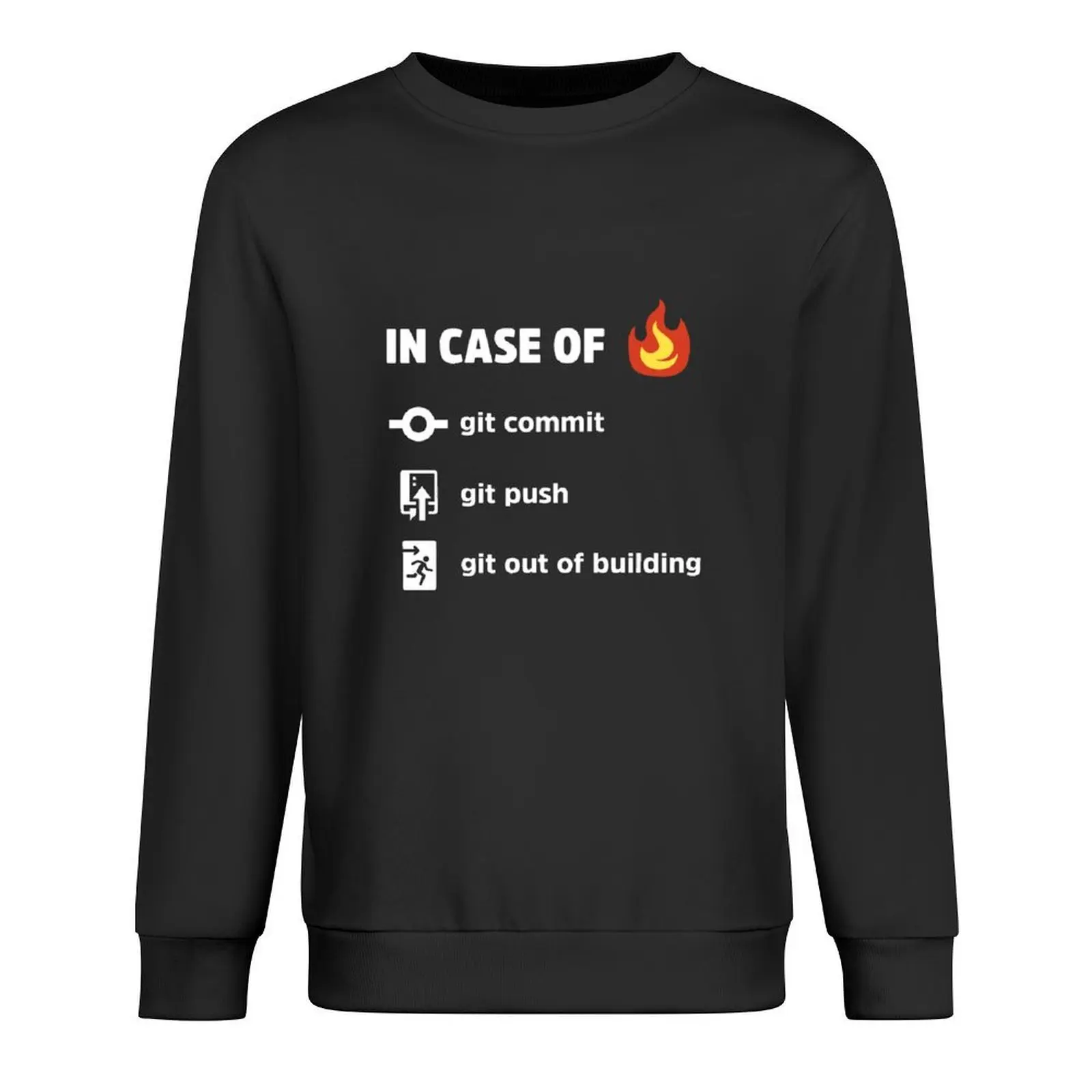 استخدام Git In Case of Fire v2 - نكت برمجة مضحكة - بلوفر داكن ملابس رجالية ملابس رجالي سويت شيرت
