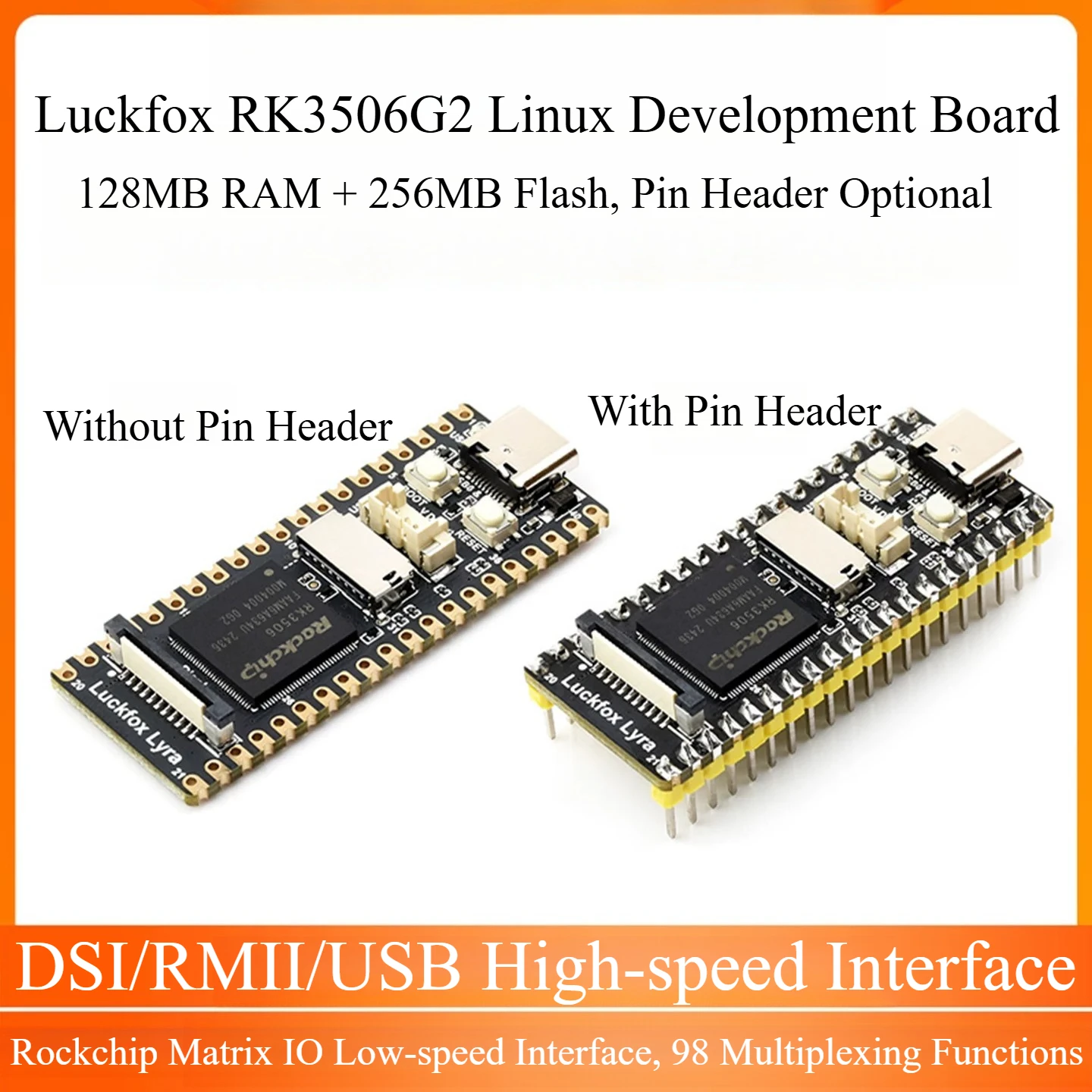 Luckfox Lyra B RK3506G2 Micro Linux Development Board, Arm Cortex Multi-core Heterogeneous