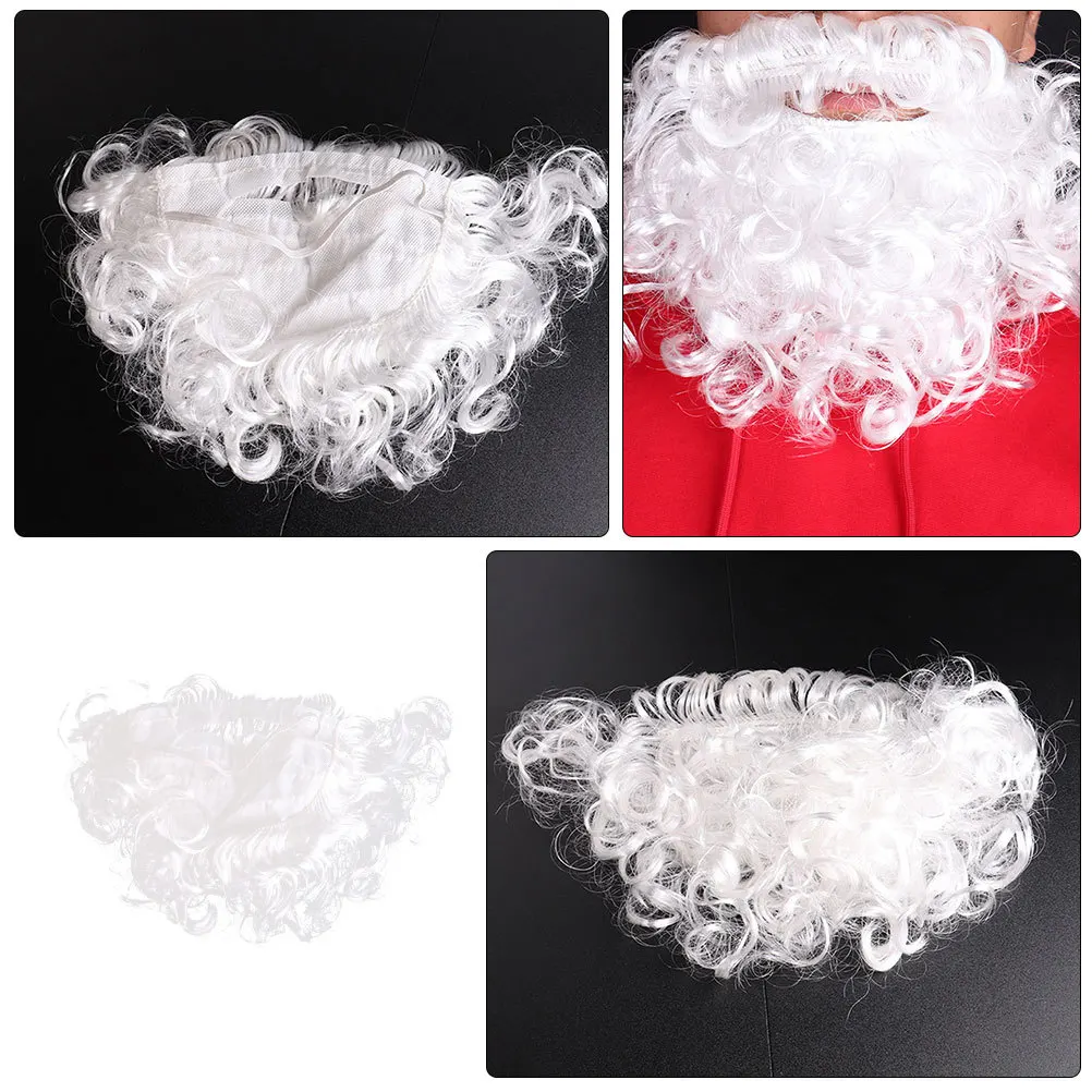 2 uds Santa Claus barba falsa accesorios de disfraz fiesta de Navidad Cosplay bigote accesorios de Papá Noel