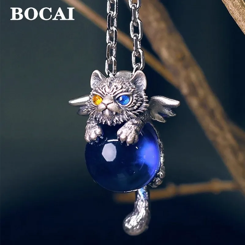 BOCAI New Original Design S925 Silver Flying Tiger Pendant for Men and Women Lovely Exquisite Couple Jewelry Wholesale