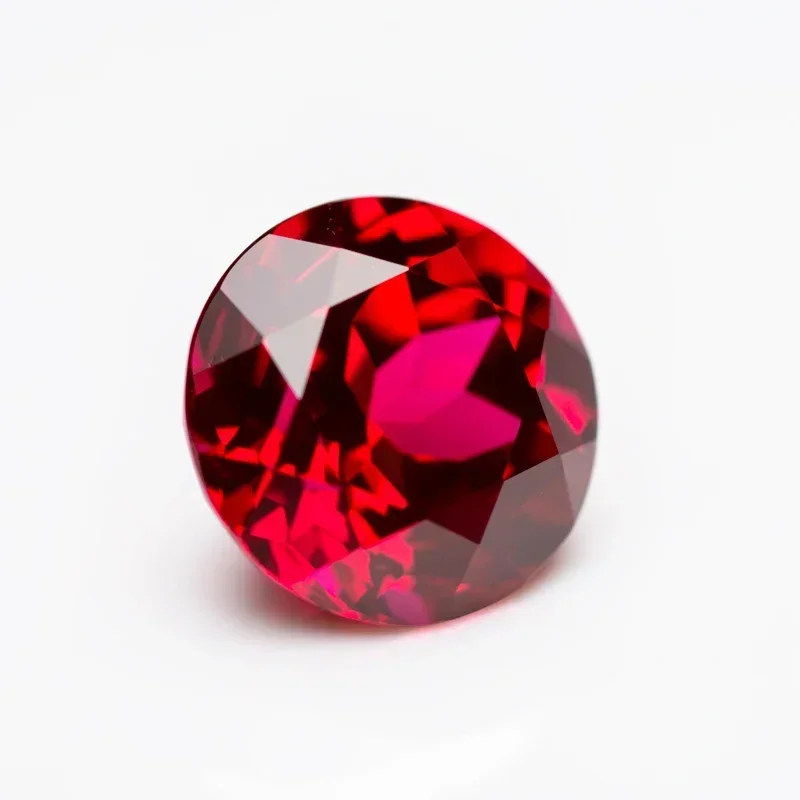 Lab Grown Ruby Pigeon Blood Red Color Round Shaped Small Size Charm Gemstone  Advanced Jewelry Rings Earrings Making