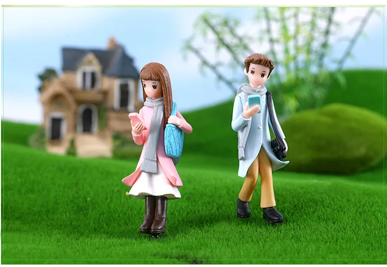 Wholesale New Satchel Phone Couple, Micro Landscape Gardening DIY Decorative Accessories, Satchel Phone Couple Ornament