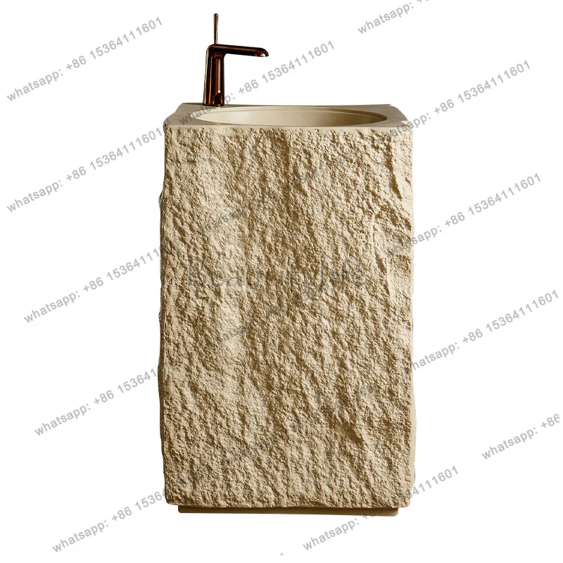 Wabi-sabi style artificial stone washbasin B&B hotel bathroom washbasin