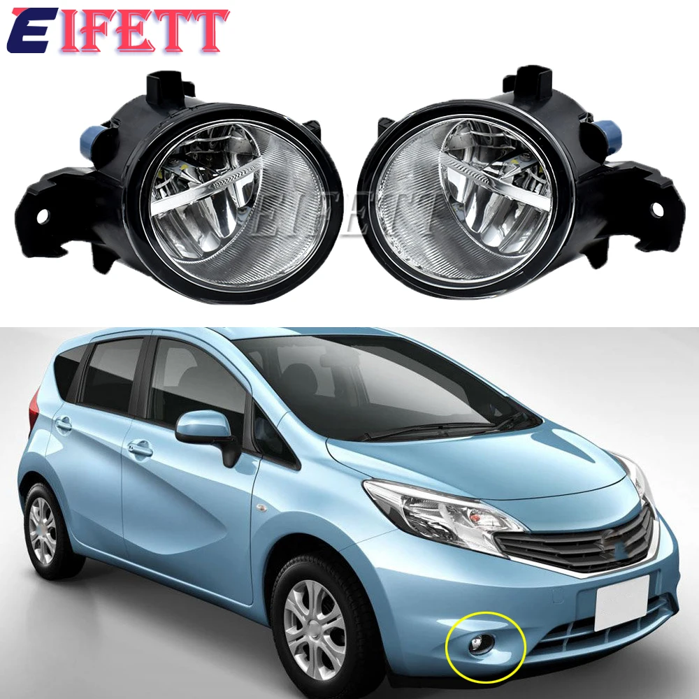 2 X Car Front Bumper LED Fog Light Assembly H11 Fog Daytime Running Lamp DRL Assembly 12V For Nissan Versa Note 2014 2015 2016