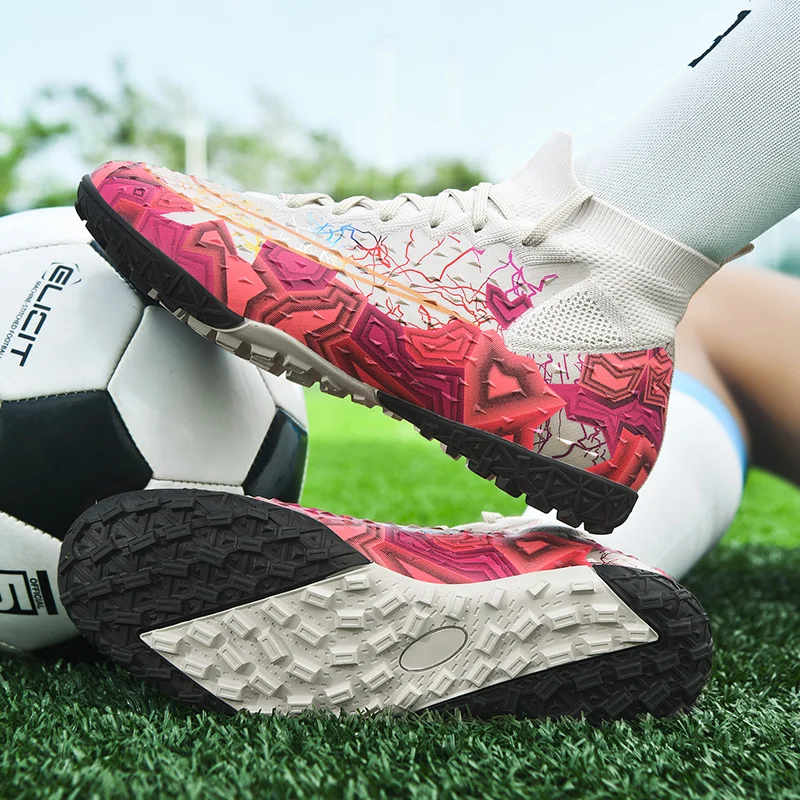 Outdoor Turf Unisex Professional Wear-resistant Soccer Shoes Training Shoes Long and Short Spikes Sports Shoes Suitable for Spor
