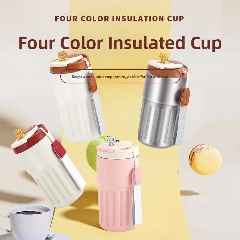 

Портативная изолированная кофейная чашка Food ade 36, нержавеющая сталь с веревкой, подходит для студентов, высокое эстетичное значение