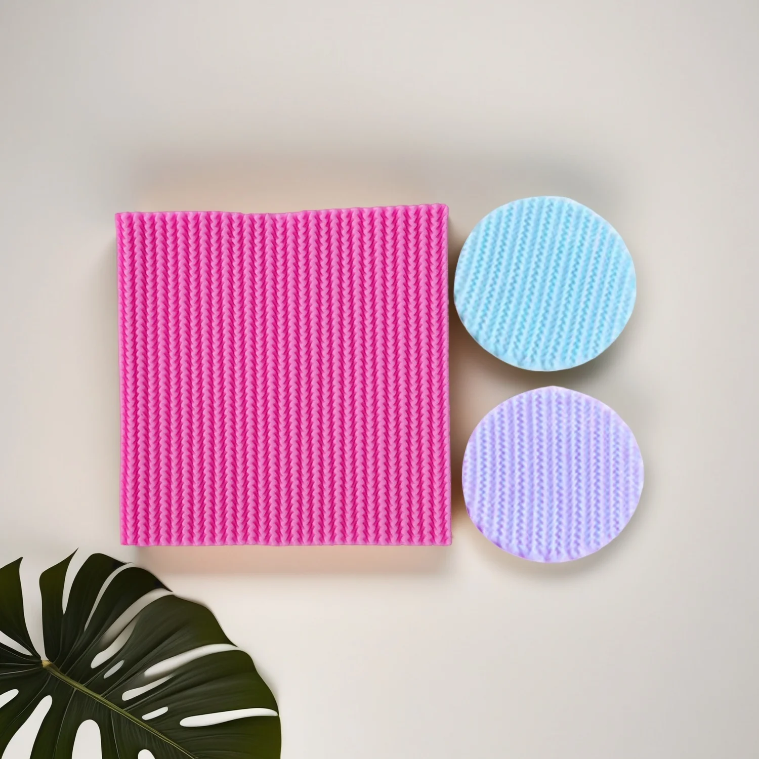 Halloween and Christmas Silicone Molds Knit Weave Fondant Mould Knitting Molds Embosser Border Cake Decorating Tool