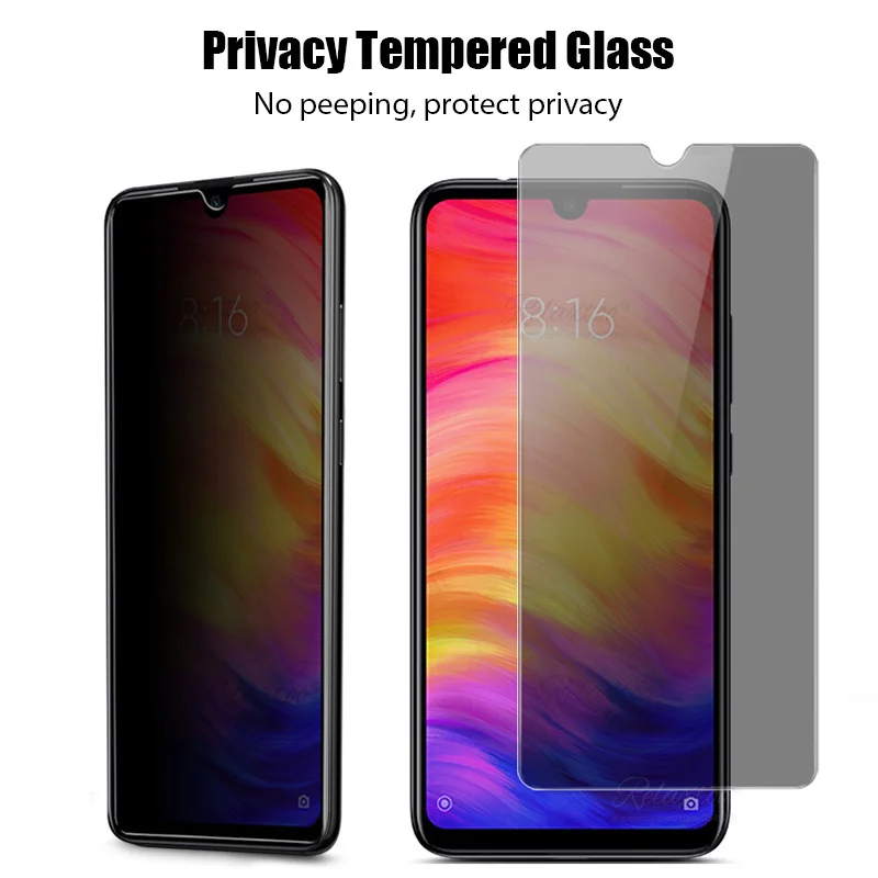 Private Screen Protector Glass For Redmi Note 10 Pro 10s 9s 9 Pro Anti-spy Protector Glass For Redmi Note 8T 8 Pro 7 6 Pro