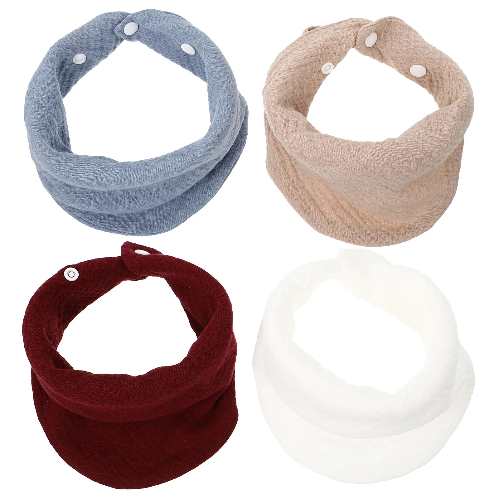 

4Pcs Premium Soft Cotton Baby Bibs for Drooling and Feeding Exquisite Detail Lightweight Easy Clean Comfortable Infant Eating