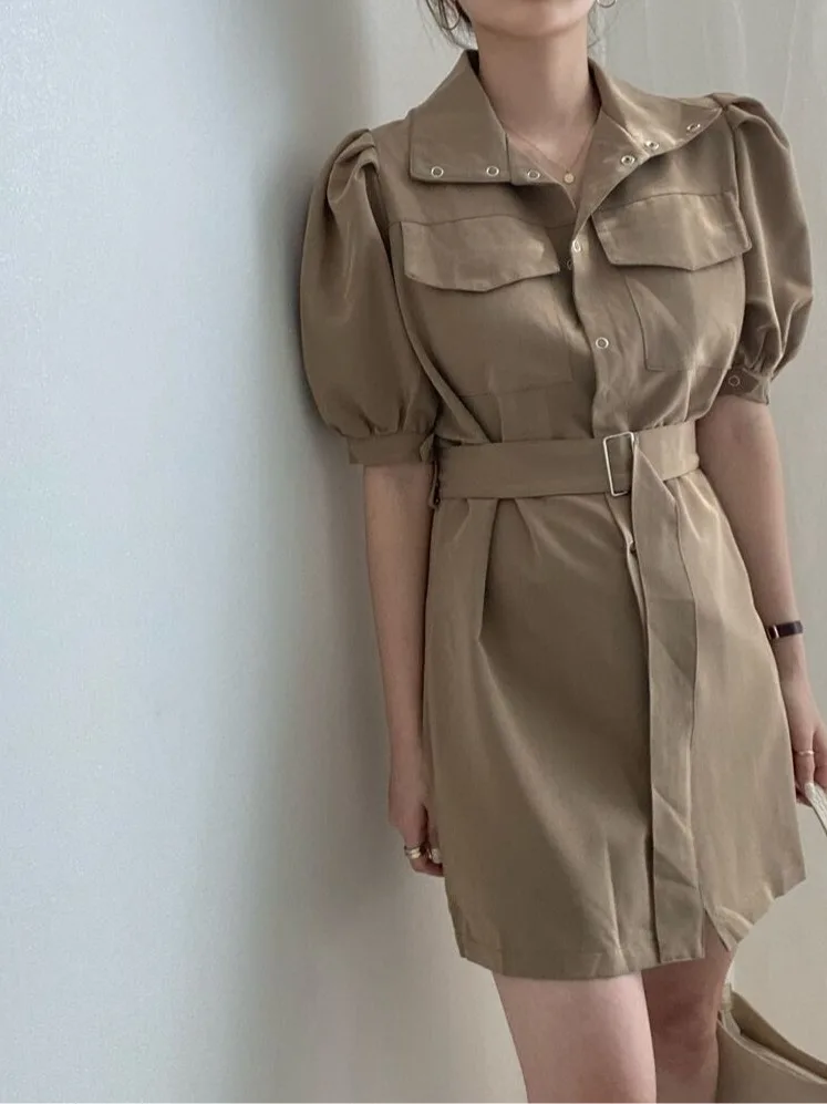 Faionable collier ort Sve Midi Dr East Gate 2025 nouveau Sle Slim Fit bouton unique bulle Sve Dr