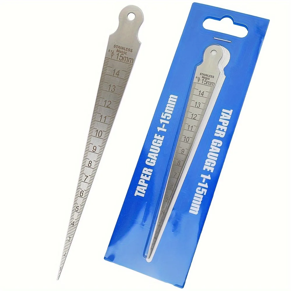 

1-15mm Stainless Steel Taper Gauge, Wedge Feeler Gauge for Gap and Hole Measurement