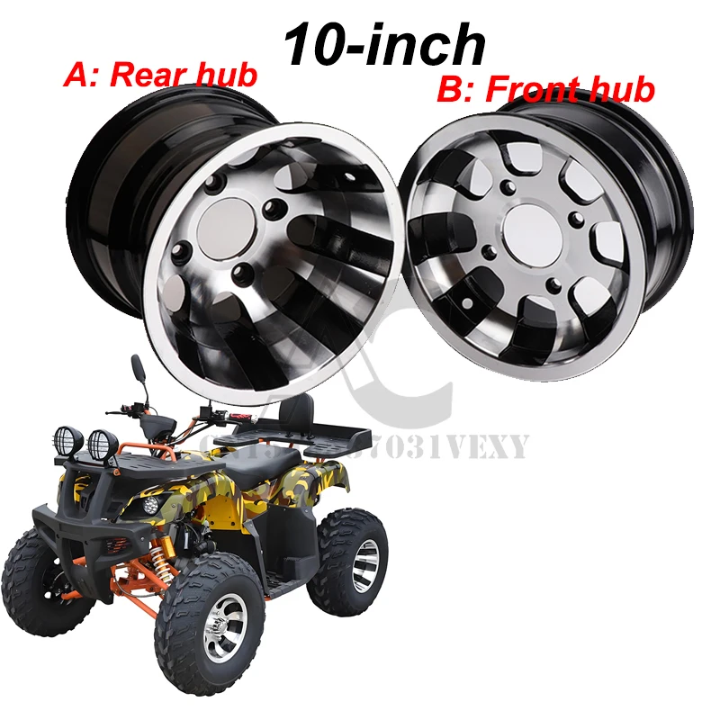 10-inch aluminum alloy wheels front 22X10-10 rear 23x7-10 suitable for go-karts ATV off-road vehicles 10-inch tires