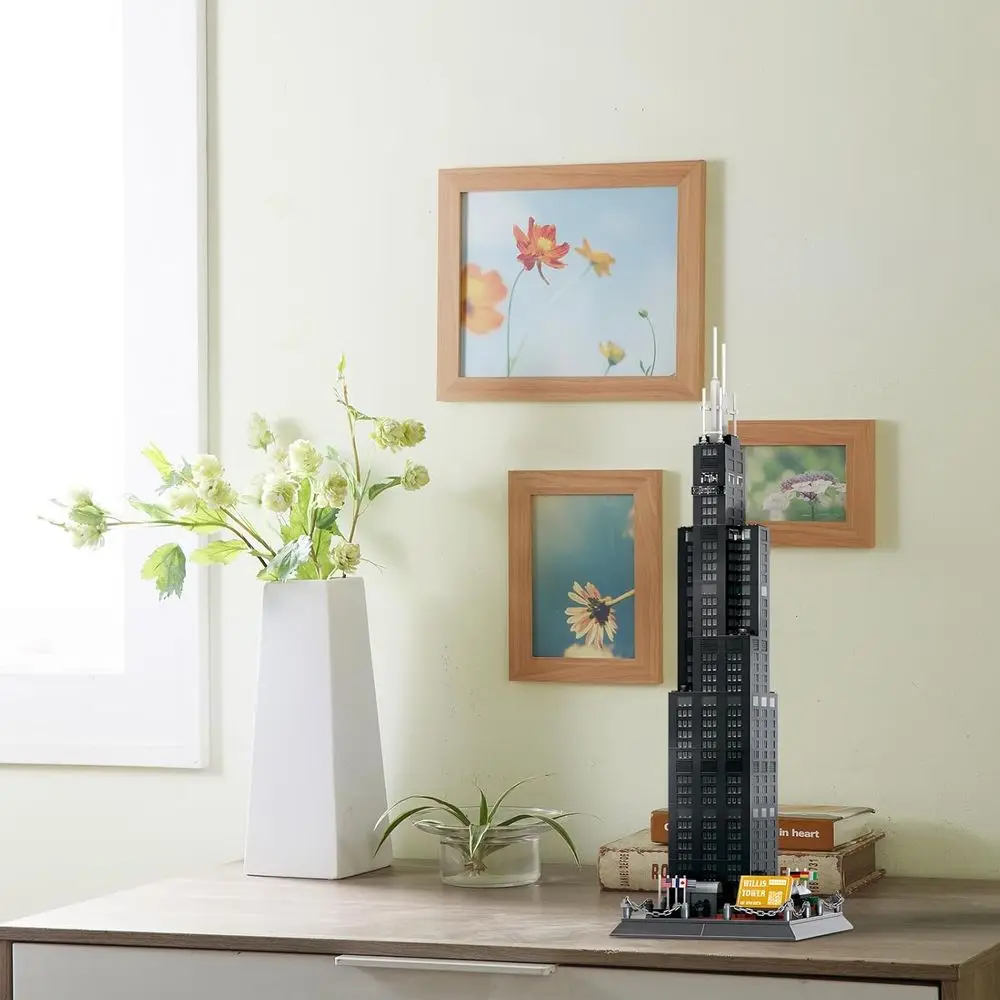 Chicago Willis Tower 1241-teiliges Architektur-Bausteinset für Kinder und Erwachsene – Office Landmark Skyline Collection Spielzeug