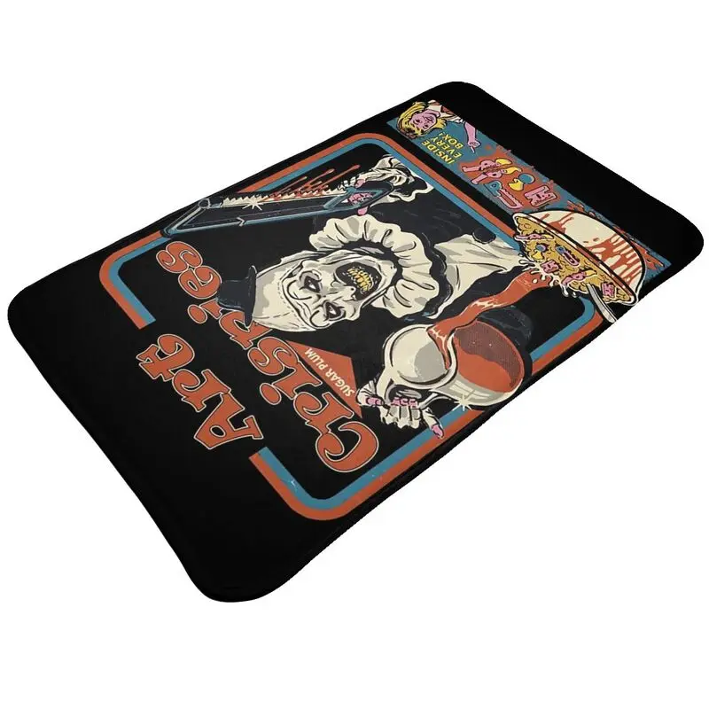 Custom Art Crispies Terrifiers Halloween Front Door Floor Entrance Mat Outdoor Kitchen Bathroom Doormat Toilet Carpet Rug