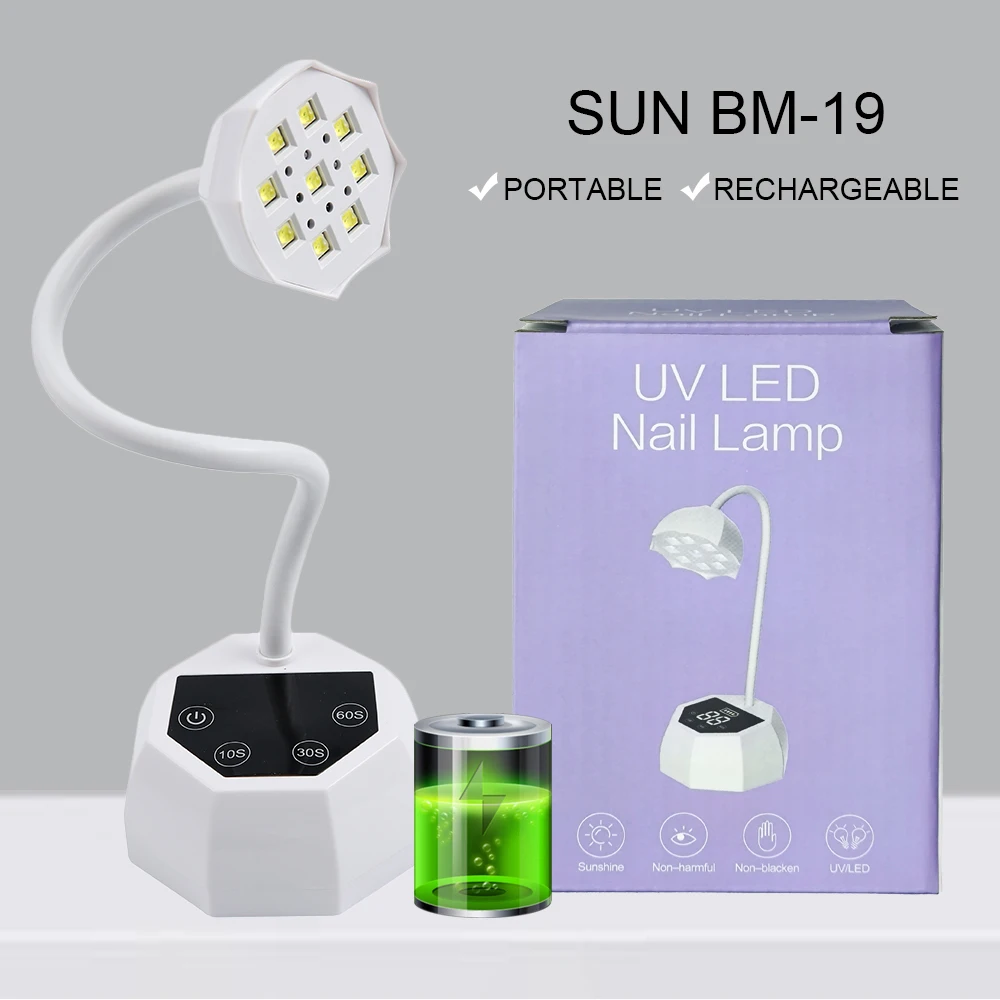 

Профессиональная сушилка для ногтей, перезаряжаемая УФ-светодиодная лампа для отверждения гель-лака, лампа для ногтей с автоматическим датчиком, инструмент для маникюра и педикюра в домашнем салоне