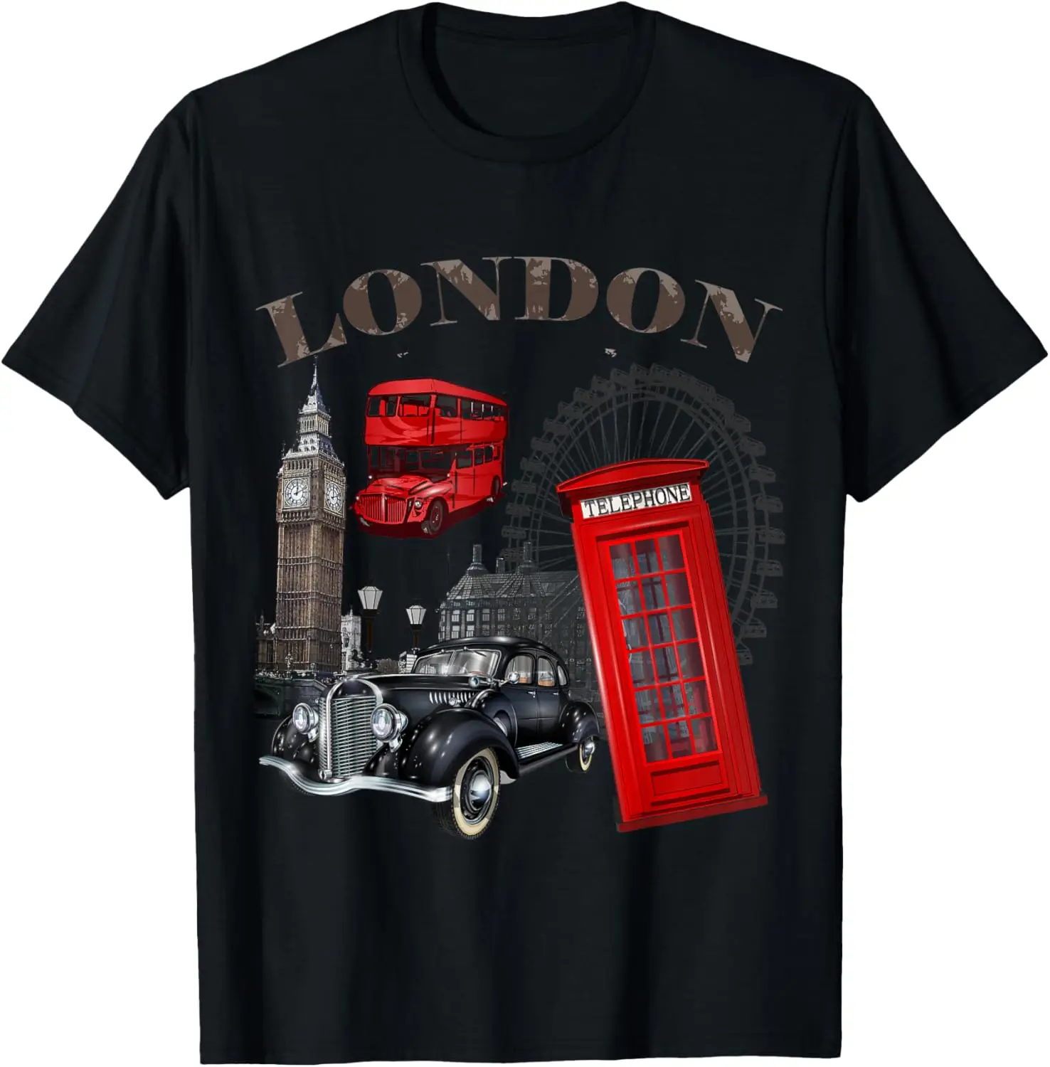 

Vintage London Graphic Tees, Enjoy Travel & Discover London T-Shirt